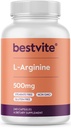 BESTVITE L-αργινίνη 500mg (240 κάψουλες) - Όχι Στεατικό μαγνήσιο - Όχι Διοξείδιο του πυριτίου - Χωρίς πληρωτικά - Μη ΓΤΟ - Χωρίς γλουτένη