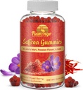 Saffron Extract Gummies-Sugar Free Saffron Supfron Enhanced with GABA, Saint John's Wort, Passion Flower-Saffron Συμπληρώματα για παιδιά, γυναίκες, άνδρες. 60 Γκάμιες σαφράν