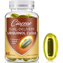 Ubiquinol CoQ10 600 MG Softgels με Omega-3 & Shilajit & PQQ, Advanced Dual-Delivery Coenzyme-Q10, Active CoQ10 Ubiquinol Supplement for Fertility, Antioxidant, Heart, Brain & Energy, 60 Services