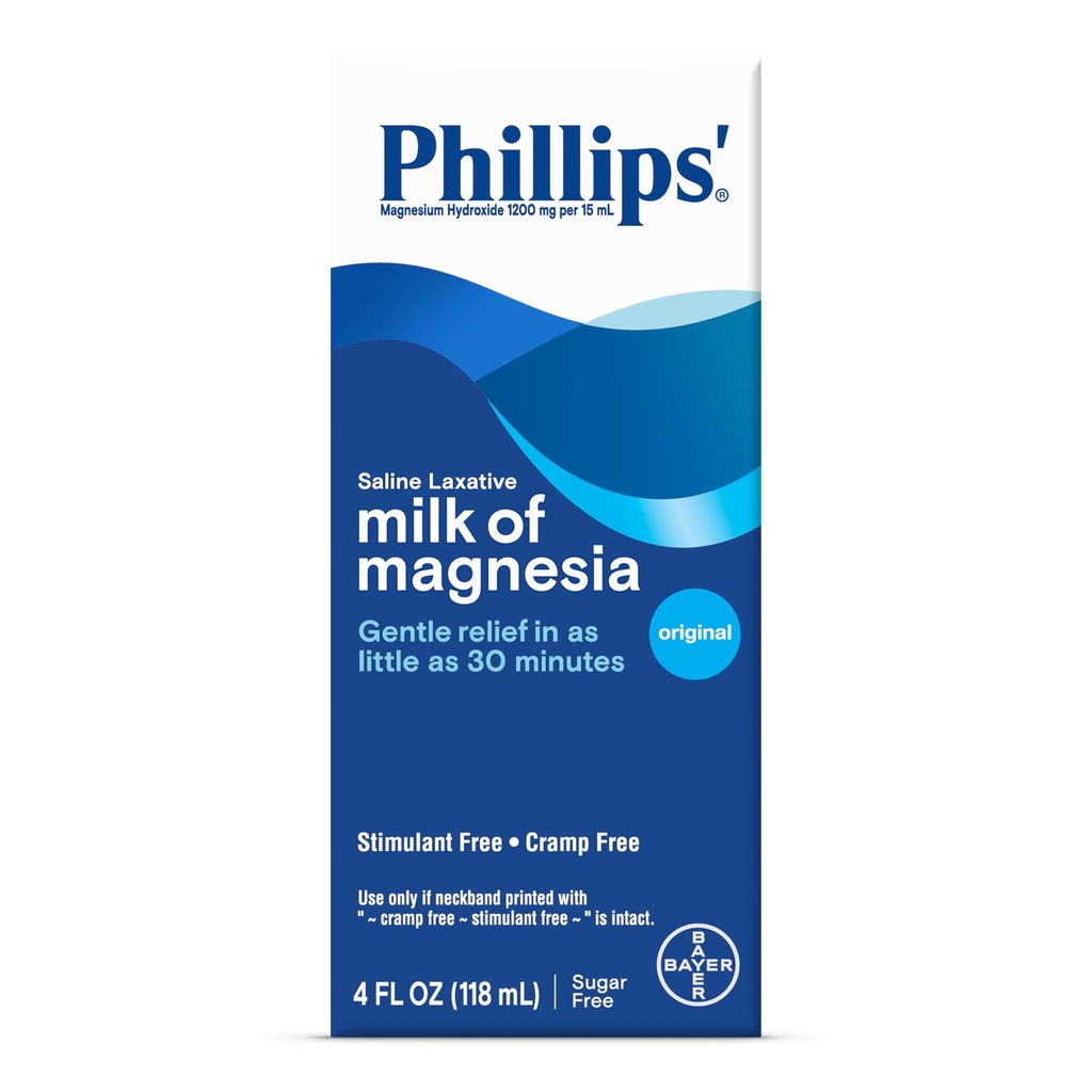 Phillips' Milk Magnesia, Laxative, Original, 4 Ουγγιά (πακέτο του 6) - Συσκευασία Μαΐου Vary