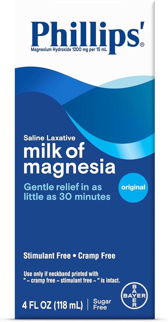 Phillips' Milk Magnesia, Laxative, Original, 4 Ουγγιά (πακέτο του 6) - Συσκευασία Μαΐου Vary
