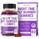 Νυχτερινή ώρα λίπος καυστήρα Gummies (60 Count) απώλεια βάρους & Μεταβολισμός - Χωρίς ζάχαρη - Delicious Raspberry Γεύση συμπλήρωμα μελατονίνης Gummies - Vegan ασφαλές - τρίτο μέρος δοκιμαστεί - Κατασκευάζεται στις ΗΠΑ