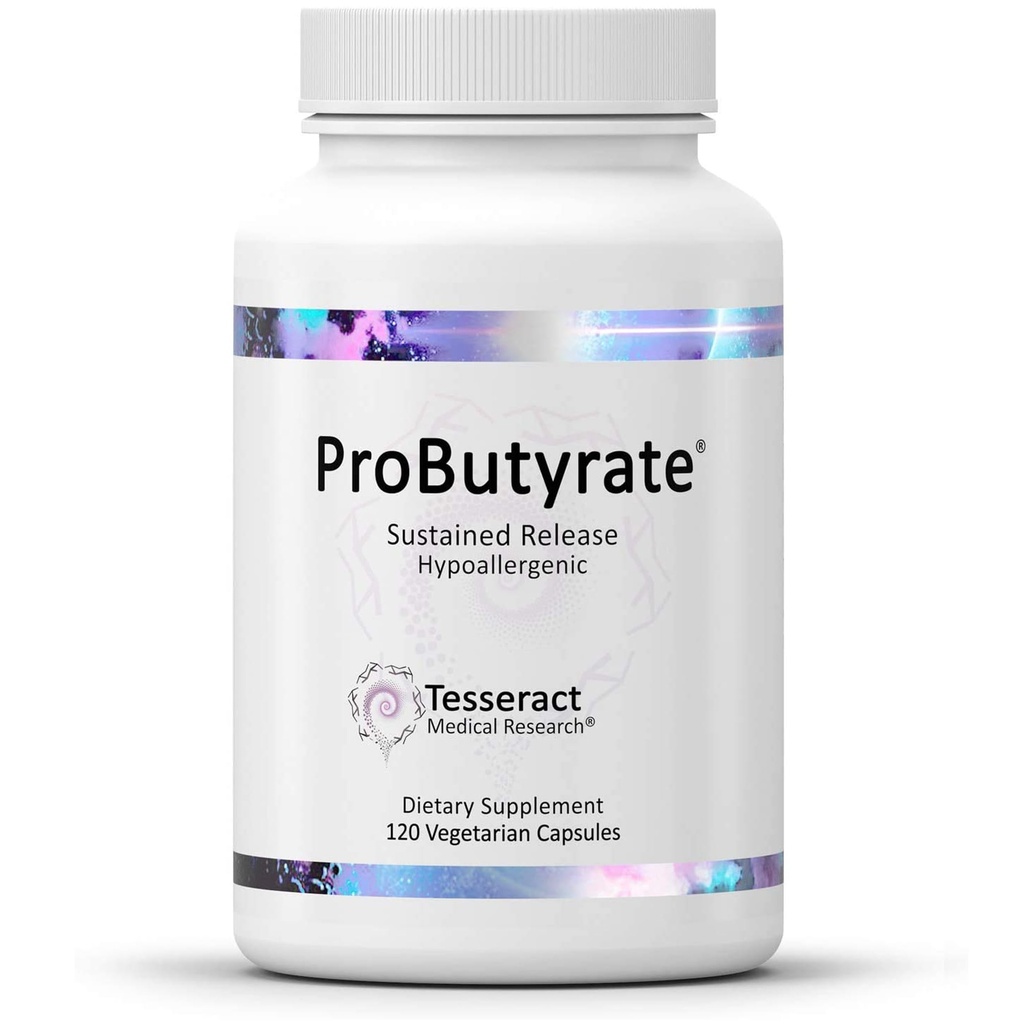 Tesseract Ιατρική έρευνα ProButyrate Gut Health Supplement, Butyric Acid Complex, Γαστρεντερικό συμπλήρωμα υποστήριξης, βοηθά στην αποκατάσταση ισορροπίας για να σταθεροποιήσει το μικροβιόγραμμα Gut, 600mg, 120 κάψουλες