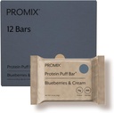 ProMix Pro Nutrition Protein Puff Bars - Μύρτιλλα & Κρέμα - Marshmallow Crispy Treat - Great Tasting & Healthy On The Go Snack - Υψηλή πρωτεΐνη & χαμηλή θερμίδα - Χωρίς γλουτένη, σόγια, & καλαμπόκι - 12 Bars