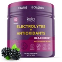 Keto Vitals Antioxidant Electrolytes Powder - Blend Keto Electrolytes με Κάλιο, Μαγνήσιο, Νάτριο, & Ασβέστιο - Όχι Ζάχαρη Ηλεκτρολυτικό Ποτό Mix & Hydration Powder, 60 Σερβιέτες, BlackBerry