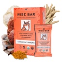WISE BAR Adaptogen Mushroom Nutrition Bars with Reishi, Lions Mane & Ashwagandha, Organic Vegan & Gluten Free Snacks for Natural Focus, Energy & Innition Support, Cinnamon Turmeric Flavor, 12 Count