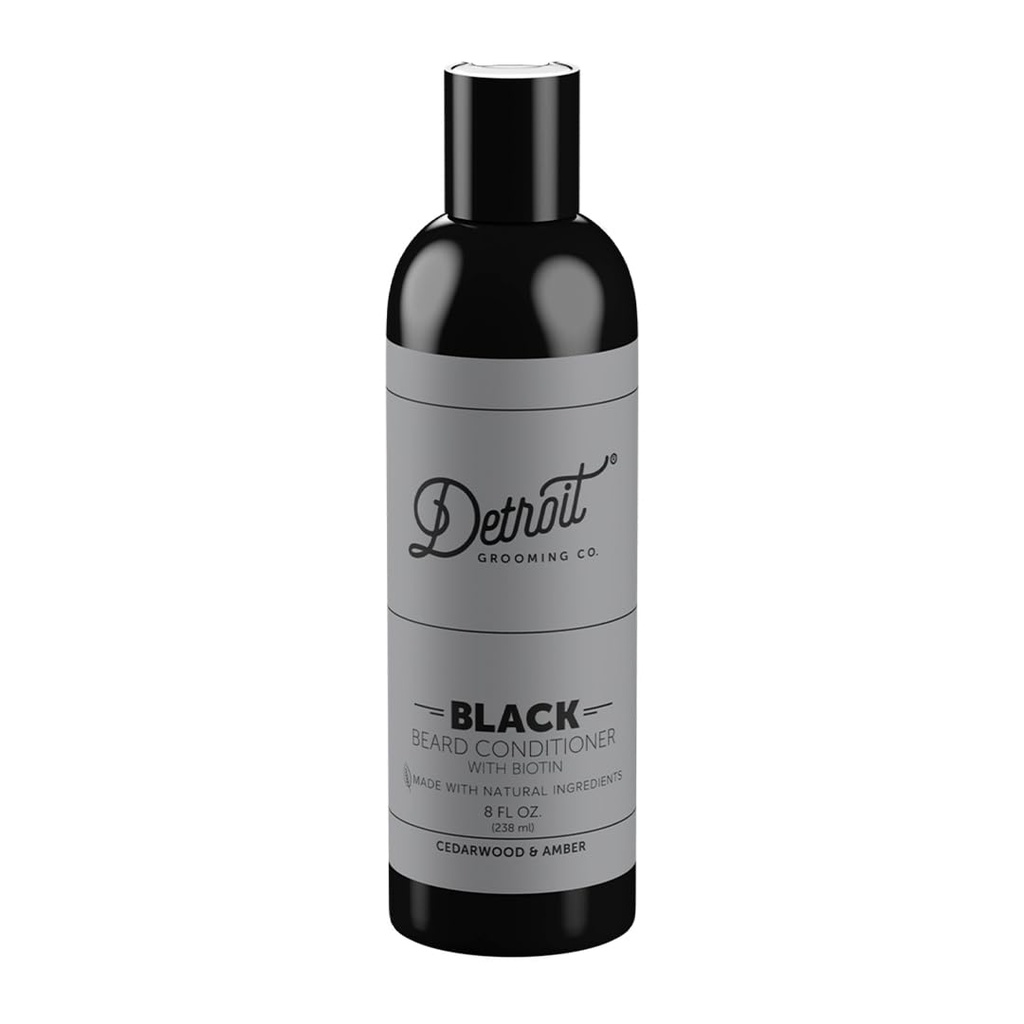 Detroit Grooming Co. Beard Conditioner με Apple Extract & Aloe Vera – Μαλακτικό, Detangling, και Hydrating Beard Conditioner – Black Edition (Cedarwood & Amber) - 8oz
