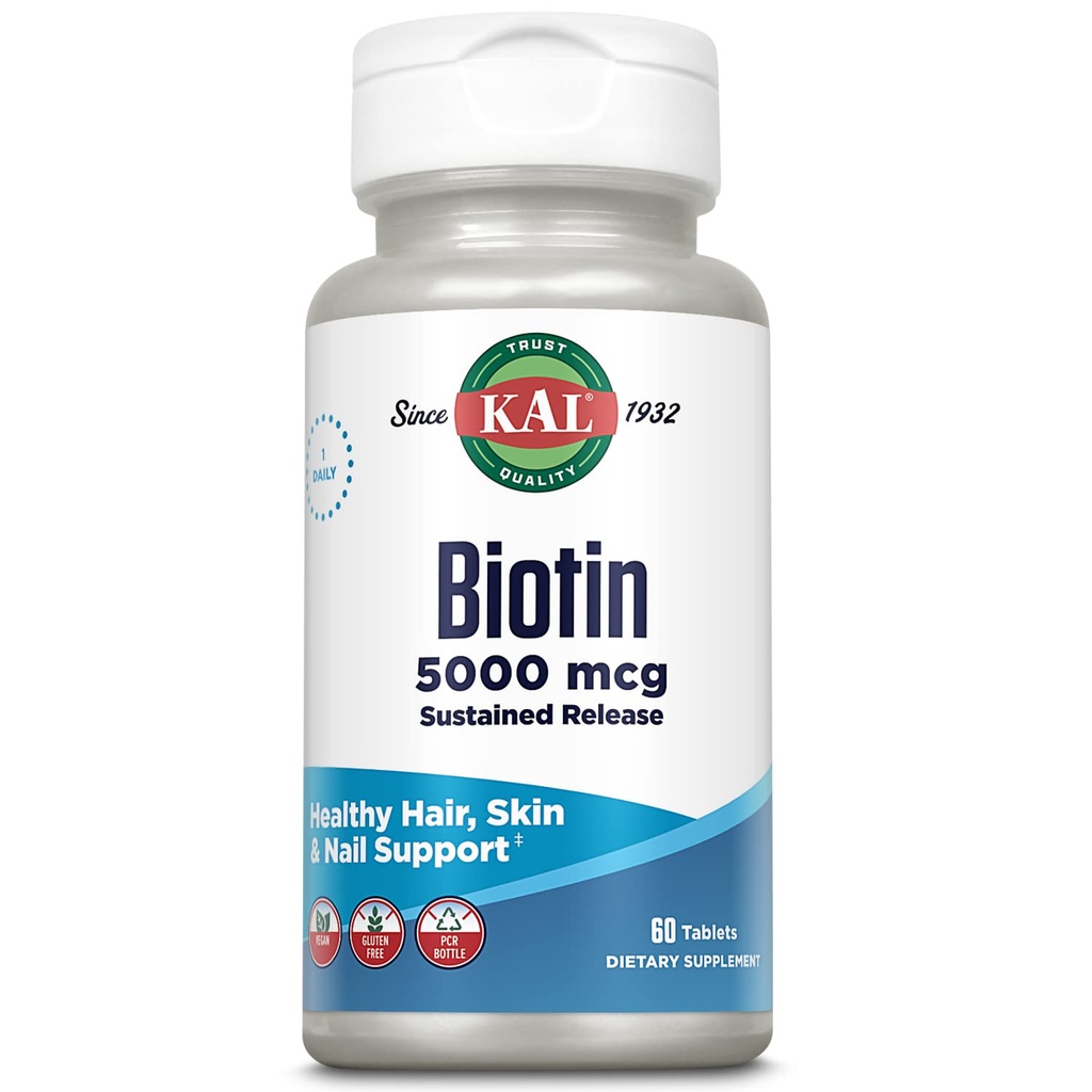 KAL Biotin 5000 TR δισκία, 5000 mcg, 60 μέτρα