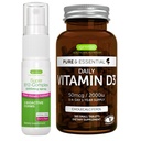 Daily Vitamin D3 + Super B12-Complex 5000mcg Vegetarian Bundle, 365 2000iu Vitamin D3 Tablets + High Strength B12 Cherry Flavor Sublingual Spray, by Igennus