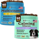 Natural Dog Company Multivitamin and Calming Supplement Bundle, Daily Nutrients and Farm Relief for Dogs, Υποστήριξη Κοινής Υγείας, Δέρμα & Coat, Μείωση του στρες από το θόρυβο & τα ταξίδια, Ουσιώδεις Βιταμίνες
