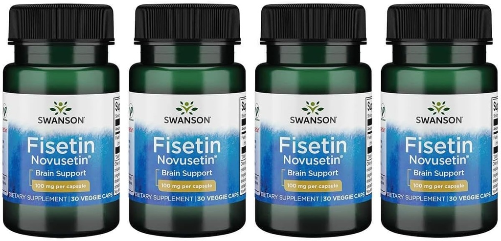 Swanson Fisetin Μοριακά Παρόμοια με Apigenin, Luteolin, και Quercetin 100 Milligrams 30 Veg Κάψουλες (4 Συσκευασία)