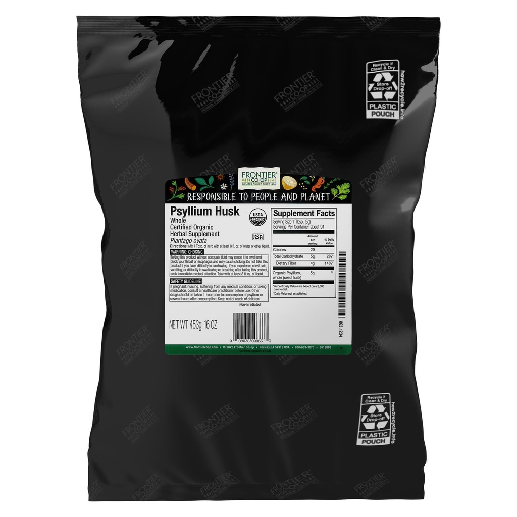 Organic Psyllium Husk 1lb - Ολόκληρο το Psyllium Husk, Organic & Kosher - Psyllium Husk Fiber για το ψήσιμο, Psyllium Nutritional Supplement for Digetion, Psyllium Husk Powder Bulk