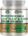 Moringa Oleifera Leaf and Seed Powder (80:20) Ratio 300 Pills (Tablets), 150 Servings, 1000 mg. Μη επιχρισμένο συμπλήρωμα βοτάνων Malunggay, Χωρίς Χημικά Επιχρίσματα, Green Superfood. Συσκευασία των 2.