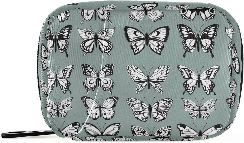 Naanle Vintage Butterfly Pill Box 7 Day Pill Υπόθεση Travel Pill Τσάντα Organizer με Zipper Pill Κάτοχος Φορητή Εβδομαδιαία περίπτωση Συμπαγές μέγεθος για το συμπλήρωμα βιταμίνης