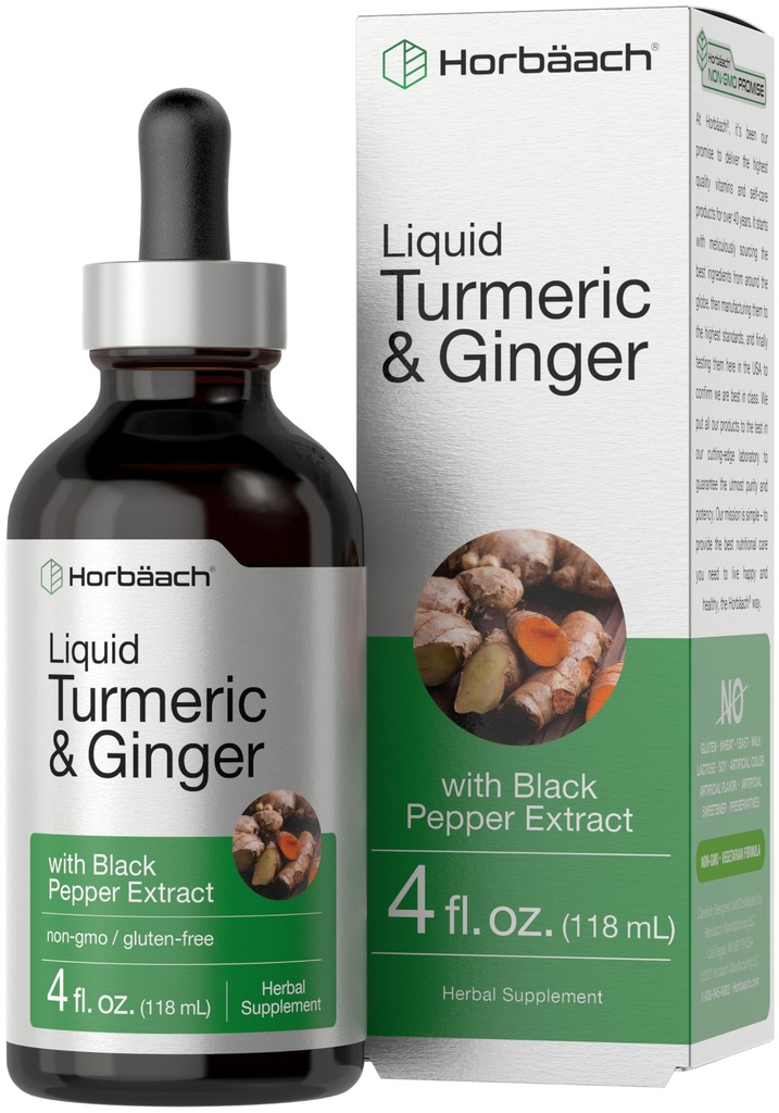 Horbaach Turmeric και Ginger συμπλήρωμα σταγόνες 