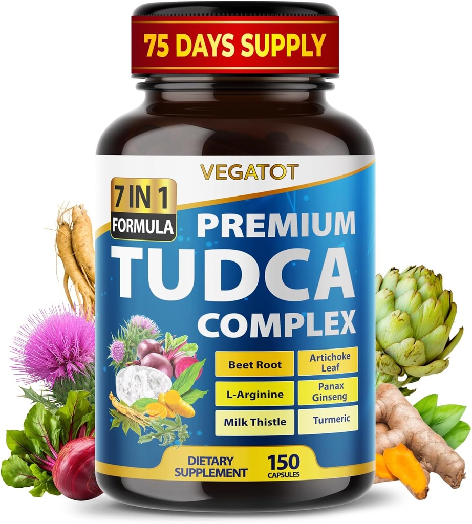 VEGATOT TUDCA Υποστήριξη Φόρμουλα – Taoursodeoxycholic Acid Complex με Beet Root, Turmeric & Milk Thistle – Cellular Support & Daily Wellness – 90 Κάψουλες – Κατασκευασμένο στις ΗΠΑ