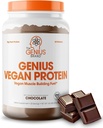 Genius Vegan Protein Powder, Chocolate - Plant-Based Lean Muscle Building Shake for Men & Women - Pea & Pumpkin Protein Sources - Φυσικό άρωμα & γλυκαντικά - Γαλακτοκομικά & Λακτόζη Δωρεάν