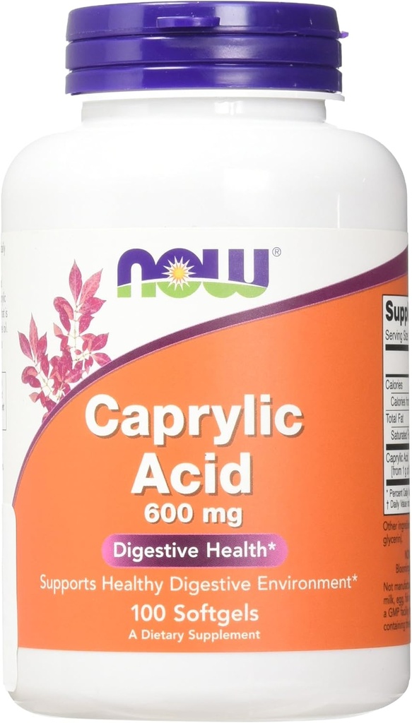 Τώρα τρόφιμα, Caprylic Acid, 100 sgels (πακέτο των 2)