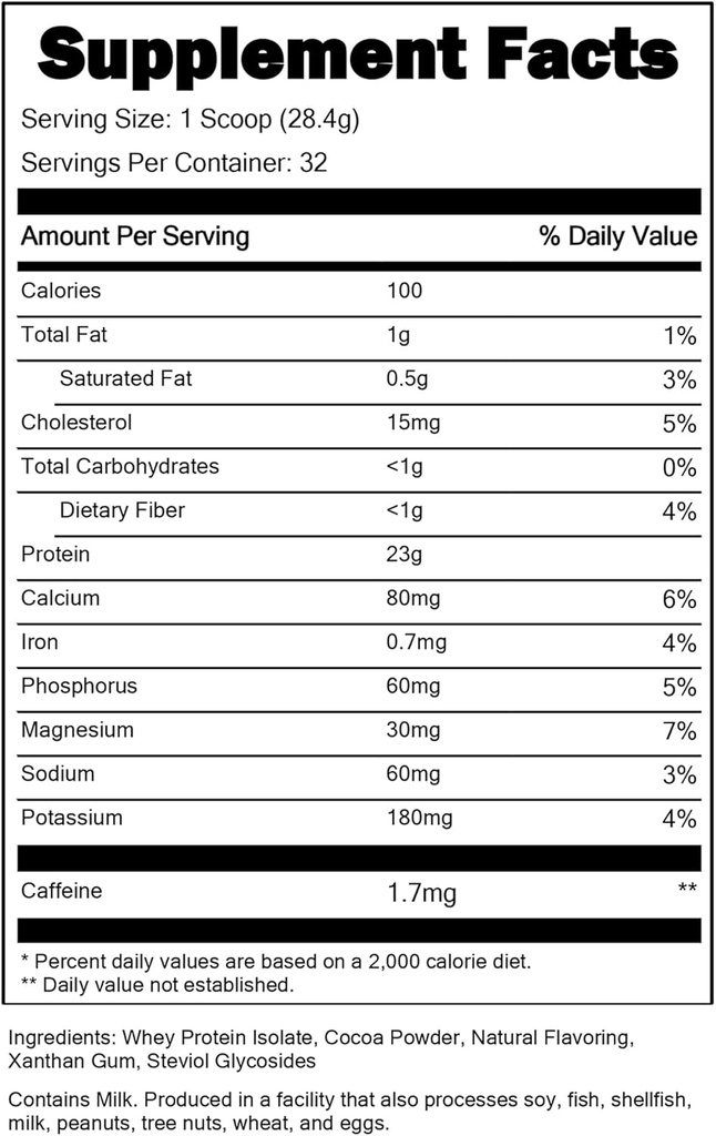Μερίδες Master CFM Whey Isolate Protein Powder, 2 LB, 23g χαμηλή υδατανθράκων, χαμηλής περιεκτικότητας σε λίπος, ψυχρής παραγωγής, γρήγορη απορρόφηση, μυϊκή ανάπτυξη & υποστήριξη αποκατάστασης (Chocolate Brownie)