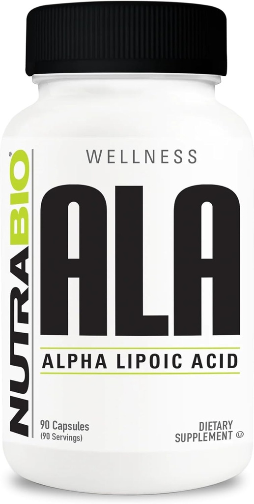 NutraBio Alpha Lipoic Acid (ALA) Supplement, 300mg – Supports Antioxidant Health, May Boost Energy Production and Wellness, 90 Vegetable Capsules