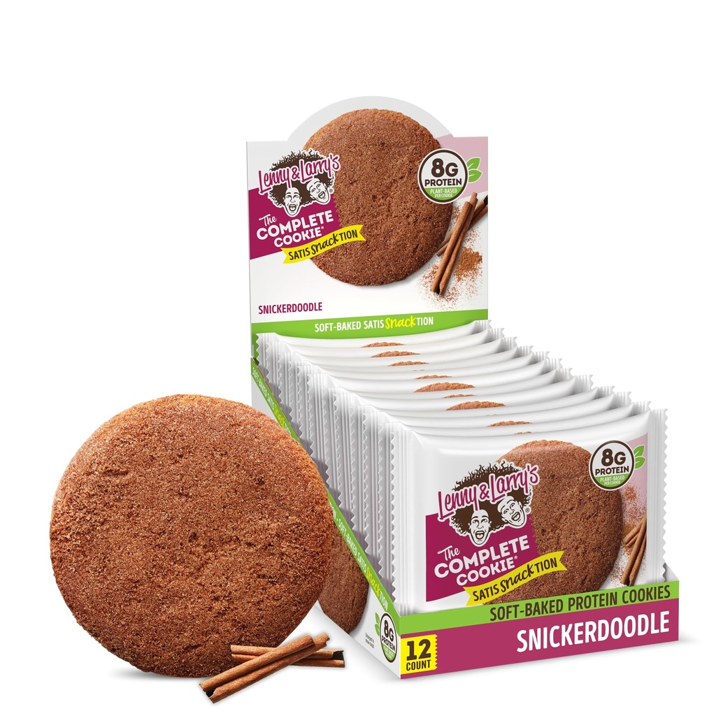 Lenny & Larry's The Complete Cookie, Snickerdoodle, Soft Baked, 8g Πρωτεΐνες φυτών, Vegan, Non-GMO, 2 Ounce Cookie (Pack of 12)