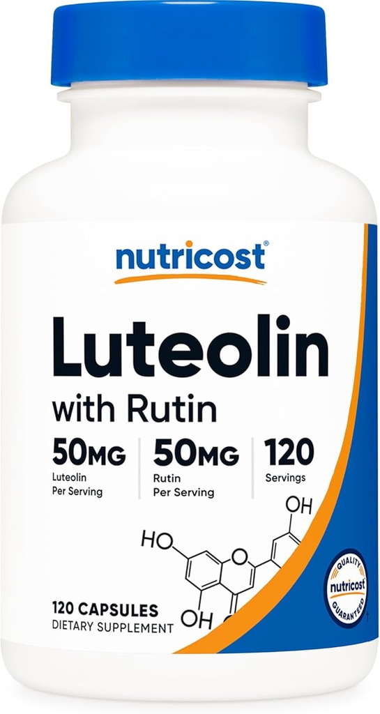 Nutricost Luteolin with Rutin Complex 100mg (50mg Luteolin, 50mg Rutin) 120 Κάψουλες - Χορτοφαγικά, Μη ΓΤΟ, Χωρίς Γλουτένη
