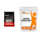 Optimum Nutrition Gold Πρότυπο 100% Whey Protein Powder, Vanilla Ice Cream, 10 Λίρες (Packaging May Vary) & BulkSupplements Μικρονισμένη Creatine Monohydrate Powder (1 Κιλόγραμμα)