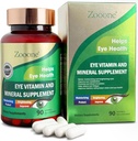 Zeoone Lutein και Zeaxanthin Οφθαλμικές Βιταμίνες, Βιταμίνη ματιών και Συμπλήρωμα Ορυκτού με Βιταμίνη C E Χαλκός ψευδάργυρου, Υποστήριξη Οράματος για Εκφύλιση της ωχράς κηλίδας, Χάπια για την υγεία των ματιών για ενήλικες & ηλικιωμένους, 90 Κάψουλες