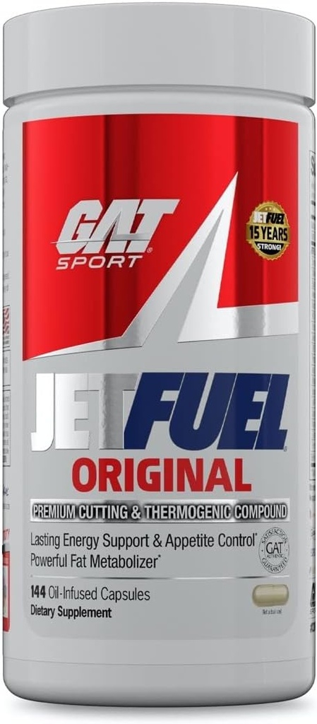 GAT SPORT JetFuel αρχικό - συμπλήρωμα απώλειας βάρους, Booster ενέργειας, Fat Burner, όρεξη καταπιεστικό (144 κάψουλες)