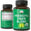 USDA Organic 3-in-1 Prebiotic Fiber - Vegan Κάψουλες για το έντερο, Digestive Health. Ακατέργαστο σύνολο φυτών τροφίμων με βάση τα πρεβιοτικά χάπια συμπλήρωμα με Inulin (Jerusalem Artichoke), Acacia Fibers, SunFiber