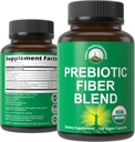 USDA Organic 3-in-1 Prebiotic Fiber - Vegan Κάψουλες για το έντερο, Digestive Health. Ακατέργαστο σύνολο φυτών τροφίμων με βάση τα πρεβιοτικά χάπια συμπλήρωμα με Inulin (Jerusalem Artichoke), Acacia Fibers, SunFiber