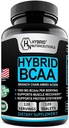 Hybrid BCAA 1000mg – BCAAs Amino Acids Συμπληρώματα - 2:1:1 L-λευκίνη, L-ισολευκίνη και L-Valine – Μη ΓΤΟ, Vegan - 120 Υπηρεσίες