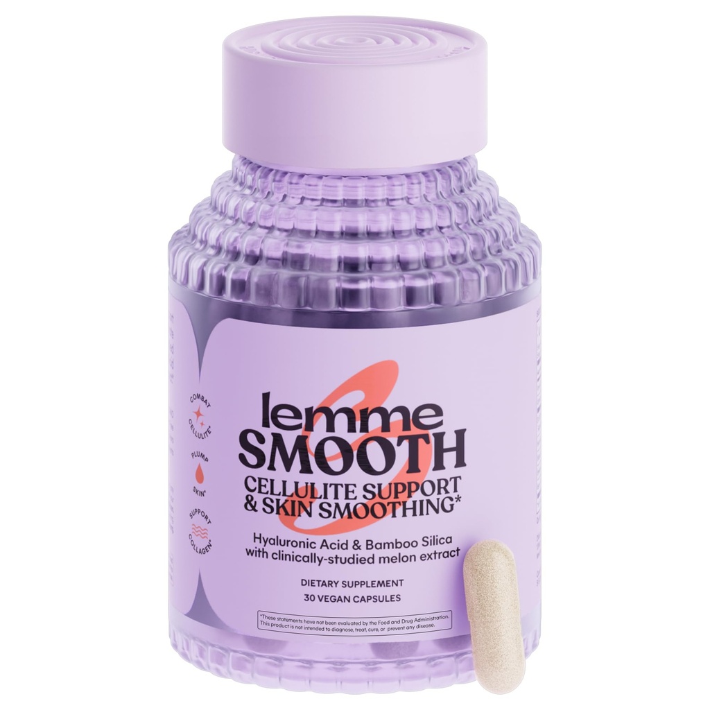 Lemme Smooth Anti Cellulite Κάψουλες για τις γυναίκες, Smooth Πόδια & Thighs, Μείωση της κυτταρίτιδας & Crepey Δέρμα w/Clinicly Studied SOD & Silica (1 Μήνας Προσφορά 30 ct)