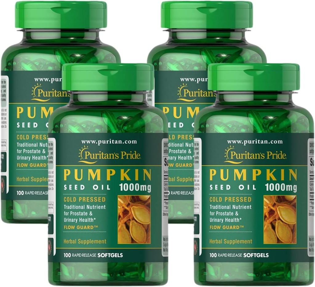 Pumpkin Seed Oil, υποστηρίζει Prostate και Urinary Health White 100 Count (Pack of 4)