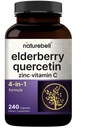 NatureBell Sambucus Elderberry Κάψουλες, 5000mg ανά υπηρεσία με Quercetin 500mg, βιταμίνη C και ψευδάργυρο, 240 Count 