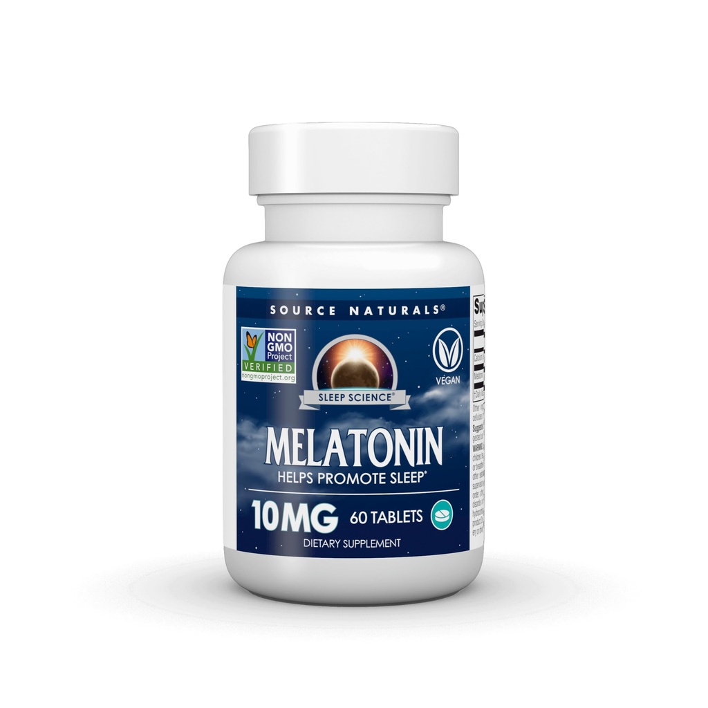 Source Naturals Sleep Science Melatonin, Helps Promote Sleep* 10 mg - 60 Vegan Tablets
