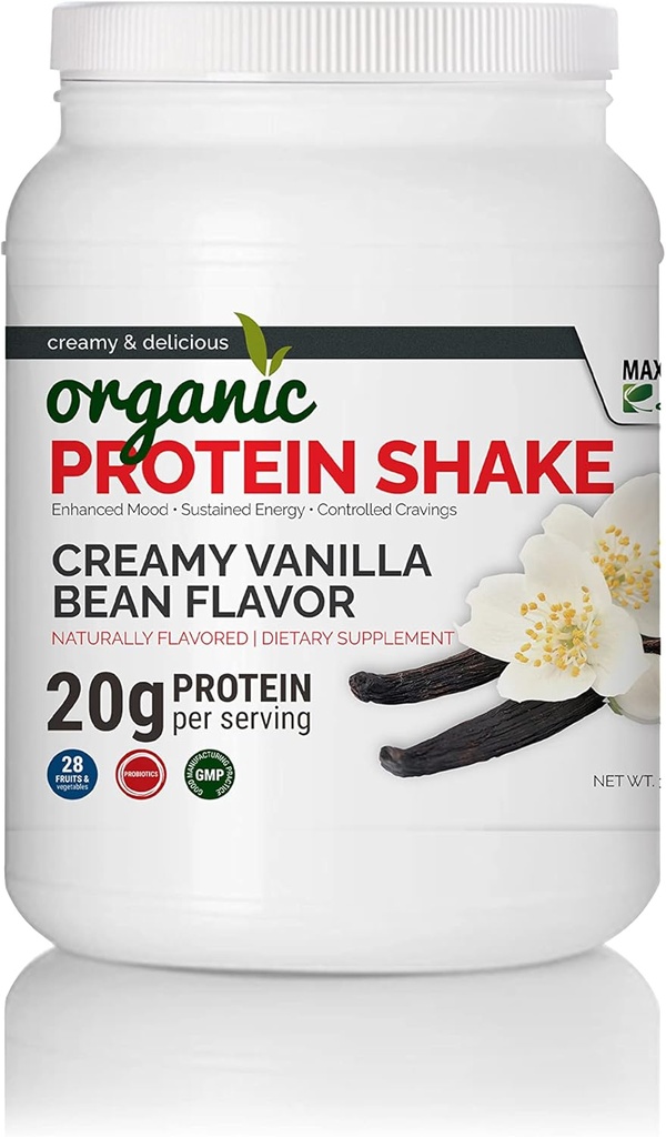 Maximum Slim Organic Protein Shake - Creamy Vanilla Bean Flavor