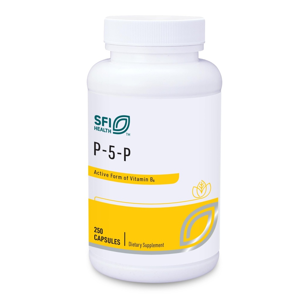 Klaire Labs SFI Health P-5-P - 30 Milligrams Βιοενεργής Βιταμίνης B6 Πυριδοξαλική-5-Φοσφάτη για τη Μεταβολική & Ηπατική Υποστήριξη, Hypoallergenic (250 Κάψουλες)