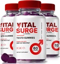 (3 Pack) Vital Surge Testo Gummies – Premium VitalSurge Gummies για άνδρες με καθαρά συστατικά στην κίνηση καυσίμου, την εμπιστοσύνη και την καθημερινή απόδοση, Easy-to-Chew Vital Surge ME Gomitas (180 Gummies)