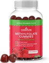 Cognitune methylfolate Gummies - Εύκολο στη λήψη υψηλής ισχύος L-μεθυλοφολικό, Folate συμπλήρωμα για τον εγκέφαλο, την καρδιά υγεία & ανοσία, Νόστιμη γεύση φράουλας, μη-GMO, Vegan, χωρίς γλουτένη