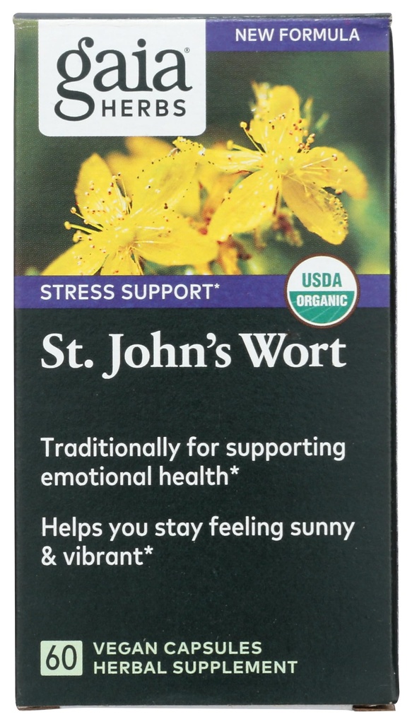 Gaia Herbs St. John's Wort, Vegan Liquid Capses, 60 Count - Υποστήριξη του στρες για την προώθηση μιας θετικής και ηλιόλουστης διάθεσης