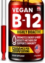 B12 Υπογλώσσιες σταγόνες 5000 mcg - Made in USA - Vegan B12 Βιταμίνες για την ενέργεια, Mood & Memory - Εξαιρετικά βιοδιαθέσιμες υπογλώσσιες σταγόνες - Methylcobalamin για γυναίκες & άνδρες - 2 fl. oz.