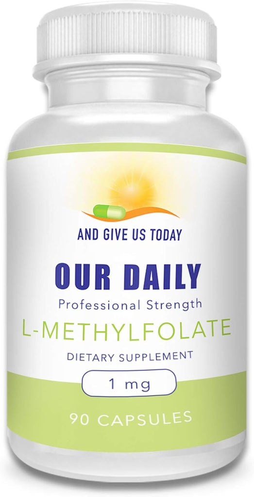 Daily Vites L-Methylfolate 1mg / 1000 mcg Μέγιστη Δύναμη Ενεργό Φολικό, 5-MTHF, Filler Free, Χωρίς Γλουτένη, Μη-GMO, Κάψουλες χορτοφάγων 90 (Pack of 1)