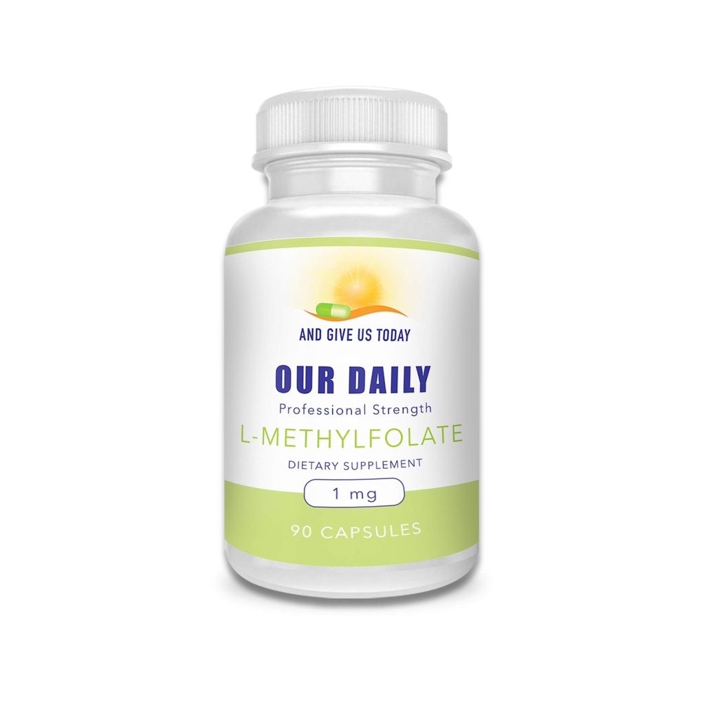 Daily Vites L-Methylfolate 1mg / 1000 mcg Μέγιστη Δύναμη Ενεργό Φολικό, 5-MTHF, Filler Free, Χωρίς Γλουτένη, Μη-GMO, Κάψουλες χορτοφάγων 90 (Pack of 1)