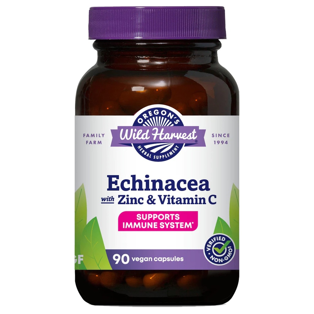 Άγρια Συγκομιδή Echinacea του Όρεγκον με ψευδάργυρο και κάψουλες βιταμίνης C, 90 κόμης