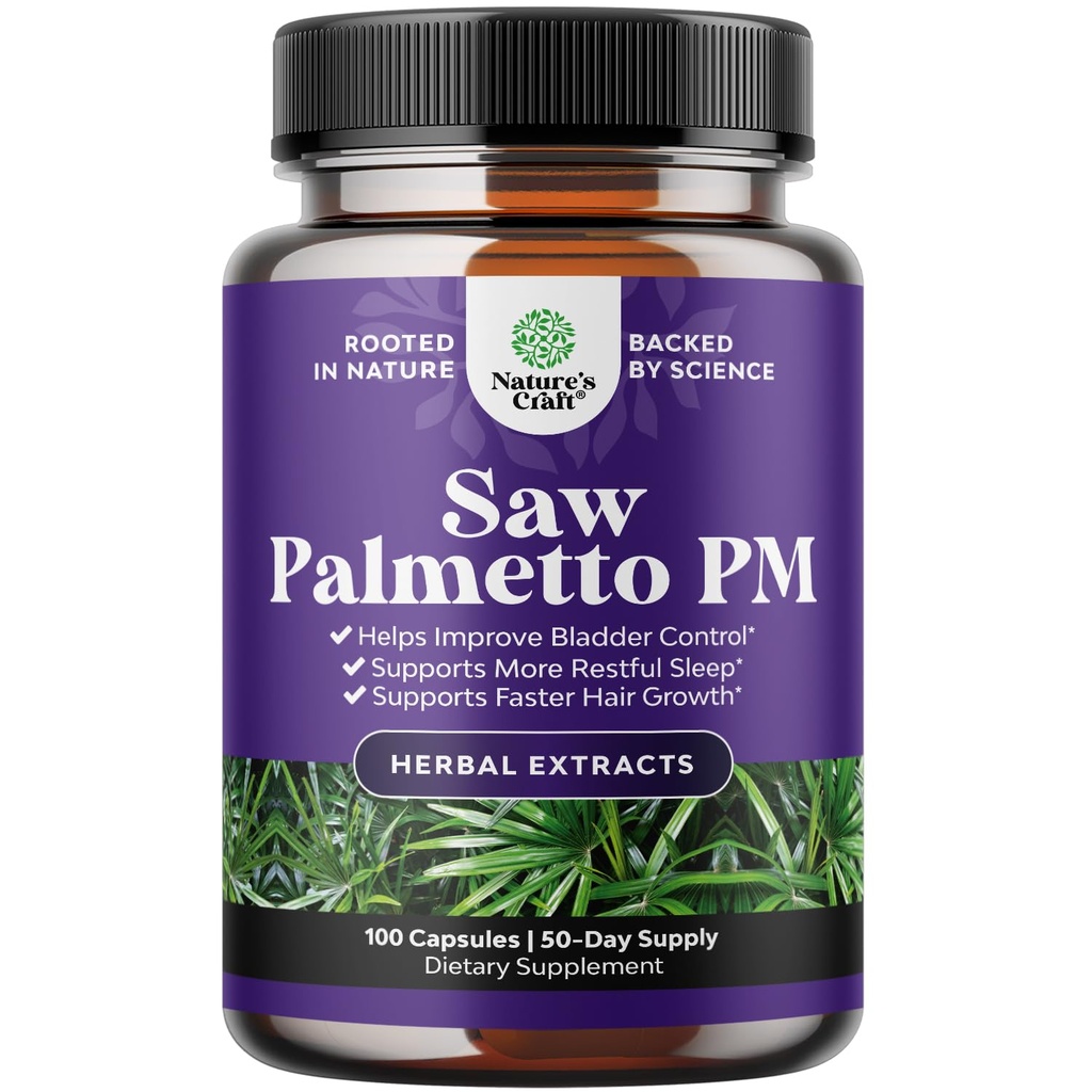 Nighttime Defense Saw Palmetto for Men-Saw Palmetto Extract Prostate Supplement for Men Help Reduce Night Urination Frequency Urgency& Overactive Bladder with Lycopene Pumpkin Seed and Melatonin 100ct