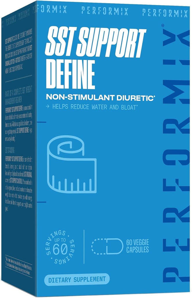 PERFORMIX SST Support Define Non-Simulant Diuretic - 60 Veggie Capsules - Reduce Water and Bloating - Support Urinary Tract Health & Full Body Cleanse with Dandelion Extract & Apple Cider Vinegar