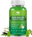 WOGORGT Soursop Graviola Gummies - Soursop Multivitamin Gummies με 200mg Sea Moss Extract για Αντιοξειδωτικό, υποστήριξη & αναγέννηση κυττάρων, Ανοσολογική Υποστήριξη, Vegan, Apple Γεύση - 60 Gummies