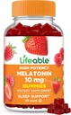 Lifeable Melatonin 10mg – Great Tasting Natural Flavor Gummy Supplement – Gluten Free Vegetarian GMO-Free Chewable – for Help Falling Asleep and Staying Asleep – for Adults, Man, Women – 60 Gummies