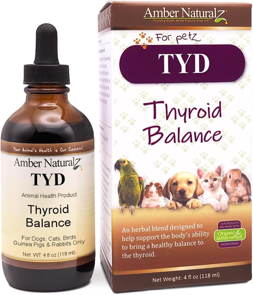 Amber NaturalZ TYD Thyroid Balance βοτανικό συμπλήρωμα για σκύλους, γάτες, πουλιά, χοίροι Γουινέας, και κουνέλια 